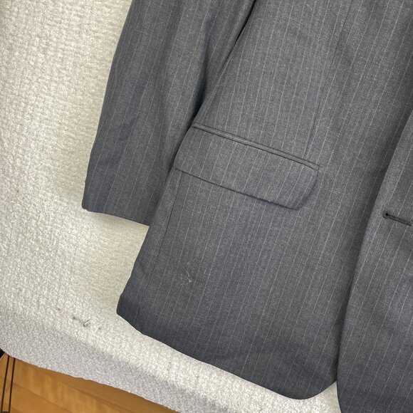 VTG Canada made Calvin Klein 44S Blazer Men Wool Dark Grey Lined Suit Jacket - Picture 6 of 16